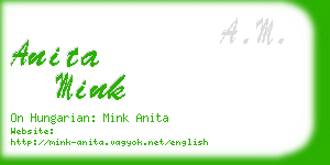 anita mink business card